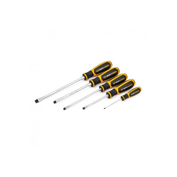 Gearwrench 5 Piece Slotted Dual Material Screwdriver Set